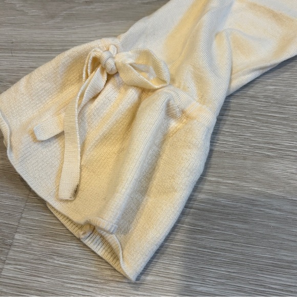 J. Crew Women's Cream Merino Wool V-Neck Sweater with Tie Sleeve - Small - Picture 2 of 8